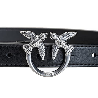 Pinko Damen Love Berry Simply H2 Belt Schraube Gürtel, Z99o_schwarz-Old Silver, im Sale